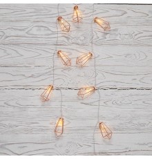 Гирлянда светодиодная Кристаллы бронзовые 10 LED, 1,5 м, прозрач. ПВХ, теплый белый свет свечения, 2хАА (батарейки не в компл.)  304-019  NEON-NIGHT