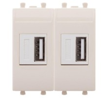 USB зарядное устройство "Ванильная дымка", "Avanti", 2.1А, 2 мод.  4405542  DKC