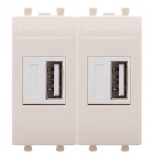 USB зарядное устройство "Ванильная дымка", "Avanti", 2.1А, 2 мод.  4405542  DKC