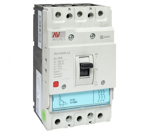 Выключатель автоматический AV POWER-1/3  32А 80kA TR AVERES  mccb-13-32H-TR-av  EKF