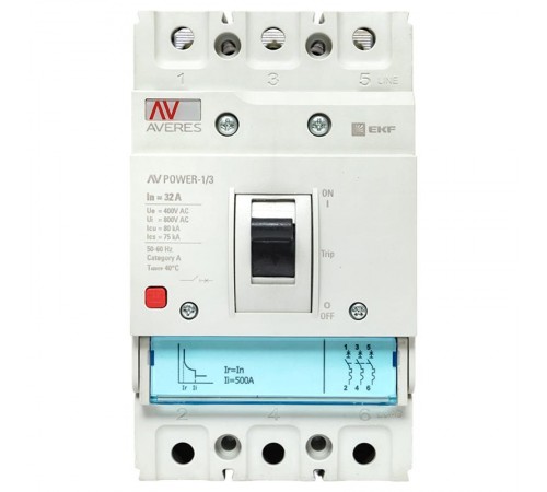 Выключатель автоматический AV POWER-1/3  32А 80kA TR AVERES  mccb-13-32H-TR-av  EKF