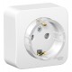 Blanca Белый О/У с изолирующей пластиной Розетка с заземлением со шторками, (тонкая) 16А, 250В  BLNRA111111  SE