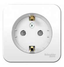 Blanca Белый О/У с изолирующей пластиной Розетка с заземлением со шторками, (тонкая) 16А, 250В  BLNRA111111  SE