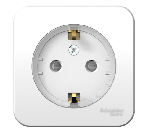 Blanca Белый О/У с изолирующей пластиной Розетка с заземлением со шторками, (тонкая) 16А, 250В  BLNRA111111  SE