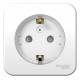 Blanca Белый О/У с изолирующей пластиной Розетка с заземлением со шторками, (тонкая) 16А, 250В  BLNRA111111  SE