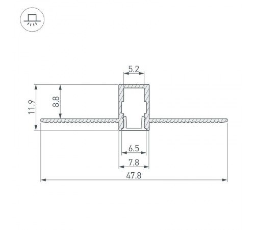 Профиль SL-LINIA8-FANTOM-2000 ANOD (Arlight, Алюминий)  034986  Arlight