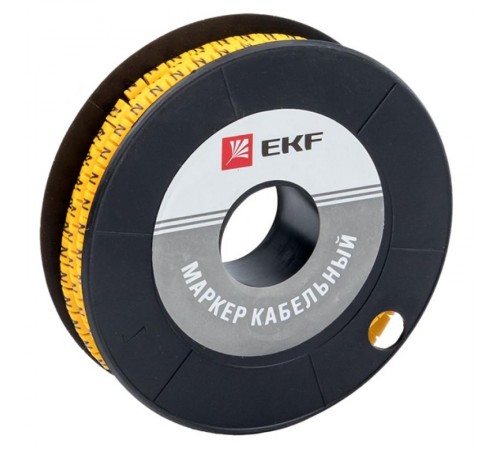 Маркер-кабельный 4,0кв.мм "N" (500шт.) (ЕС-2) EKF PROxima  plc-KM-4-N  EKF