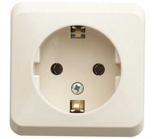 Этюд Кремовый О/У Розетка с заземлением без шторок  PA16-003K  SE