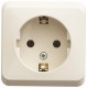 Этюд Кремовый О/У Розетка с заземлением без шторок  PA16-003K  SE