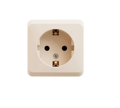 Этюд Кремовый О/У Розетка с заземлением без шторок  PA16-003K  SE