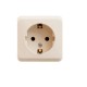 Этюд Кремовый О/У Розетка с заземлением без шторок  PA16-003K  SE