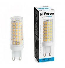 Лампа светодиодная, (9W) 230V G9 6400K JCD, LB-434  38148  FERON