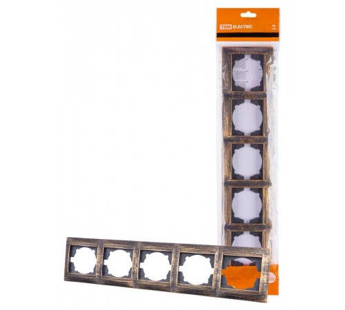 Рамка 5-ти постовая горизонтальная старинная бронза "Лама"  SQ1815-0782  TDM