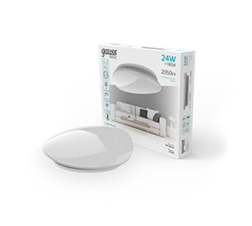 Светильник светодиодный бытовой Basic Space Stone НПС 24W 2050lm 4000K 220-240V IP20 370*340*90 LED 1/20  995438224  Gauss