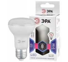 Лампа светодиодная LED R63-8W-860-E27 (диод, рефлектор, 8Вт, холод, E27), (10/100/1500)  Б0048024  ЭРА