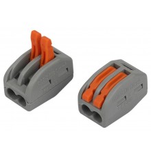 Клемма  NO-225-345 универсальная 222-412 с рычагами 2-проводная 0.08-2.5/4 мм2 (упаковка 100 шт.)  Б0067937  ЭРА