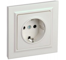 BRITE Розетка с заземлением со шторками 16А в сборе РСР14-1-0-БрЖ жемчуг  BR-R14-16-K36-F  IEK