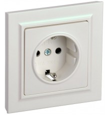 BRITE Розетка с заземлением со шторками 16А в сборе РСР14-1-0-БрЖ жемчуг  BR-R14-16-K36-F  IEK