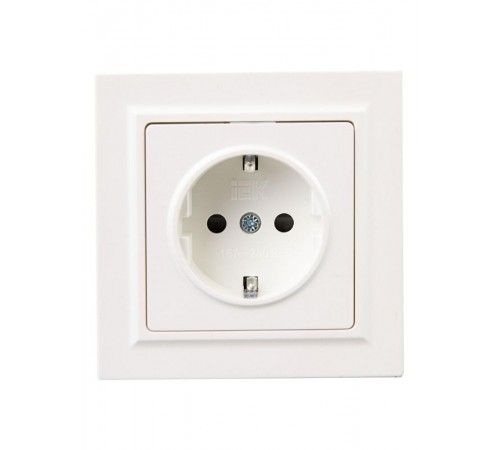 BRITE Розетка с заземлением со шторками 16А в сборе РСР14-1-0-БрЖ жемчуг  BR-R14-16-K36-F  IEK