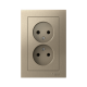 AtlasDesign Шампань Розетка без заземления двойная, 16А, (в сборе с рамкой)  ATN000520  SE