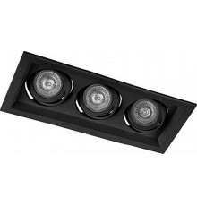 Светильник встраиваемый карданный под лампу MR16 DLT203 3x50W MR16 G5.3 черный  32443  FERON