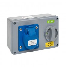 Розетка с блокировкой и выключателем 1413 2Р+РЕ 16А 220В IP44 EKF  ps-1413-16-220  EKF