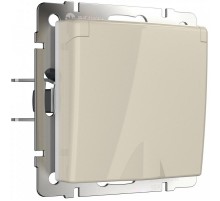 W1171203/ Электроустановочные изделия - Розетка влагозащ. с зазем. с защит. крышкой и шторками (слоновая кость)  a051491  Werkel