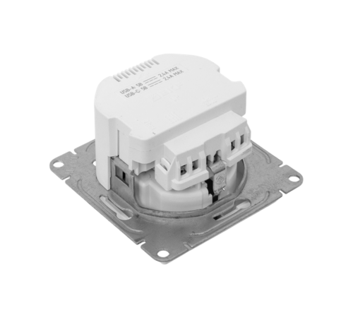 Механизм розетки с USB-A+С - 2шт, 16А, с заземлением, со шторками, белый Эпика  UP1-SOW-111-USBA+USBC  EKF