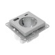 Механизм розетки с USB-A+С - 2шт, 16А, с заземлением, со шторками, алюминий Эпика EKF  UP1-SOA-111-USBA+USBC  EKF