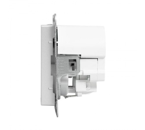 Механизм розетки с USB-A+С - 2шт, 16А, с заземлением, со шторками, алюминий Эпика EKF  UP1-SOA-111-USBA+USBC  EKF