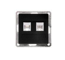 W59 Черный бархат Розетка 2-ая ТЛФ + компьютерная 5е (RJ11+RJ45)  RSI-251TK5E-6-86  SE