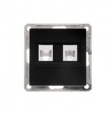 W59 Черный бархат Розетка 2-ая ТЛФ + компьютерная 5е (RJ11+RJ45)  RSI-251TK5E-6-86  SE