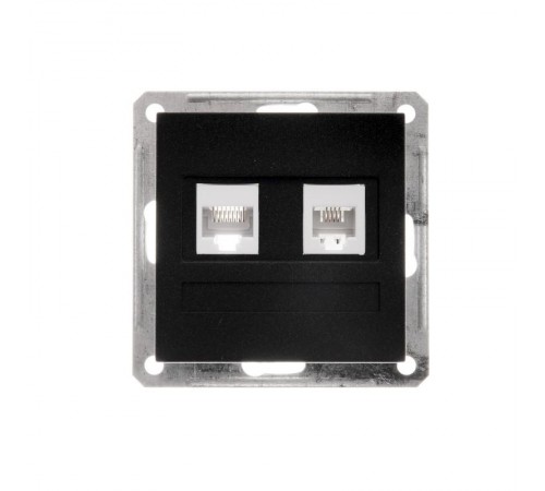 W59 Черный бархат Розетка 2-ая ТЛФ + компьютерная 5е (RJ11+RJ45)  RSI-251TK5E-6-86  SE