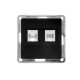 W59 Черный бархат Розетка 2-ая ТЛФ + компьютерная 5е (RJ11+RJ45)  RSI-251TK5E-6-86  SE