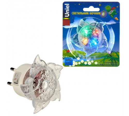 Светильник-ночник DTL-308-Цветок/RGB/4LED/05W выключатель на корпусе  10320  Uniel