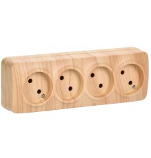 РС24-2-ХС Розет. 4-ая без з/к о/у 10А GLORY сосна  ERH40-K34-10  IEK