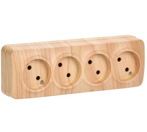 РС24-2-ХС Розет. 4-ая без з/к о/у 10А GLORY сосна  ERH40-K34-10  IEK