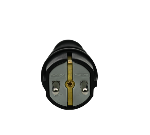 Вилка 2К+З прямая каучуковая 16А/250В IP44 Чёрная MultiSet  MST4001BK  SE