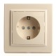 PST16-9010-02 Розетка 1-местная с/з, 250В, 16А, серия Эрна, слоновая кость  39236  STEKKER