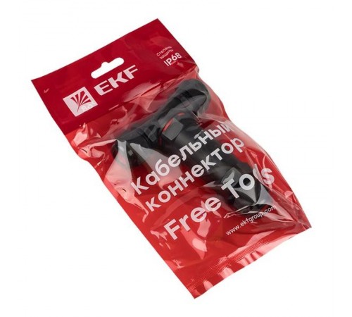 Кабельный коннектор Т-образный (клеммник 5PIN) IP68 FreeTools  plc-uac-cb5T  EKF
