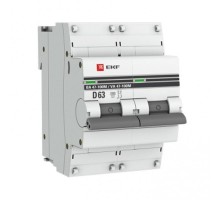 Выключатель автоматический двухполюсный 2P 63А (D) 10kA ВА 47-100M с электромагнитным расцепителем PROxima  mcb47100m-2-63D-pro  EKF