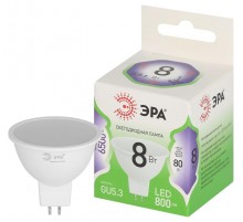 Лампа светодиодная  GREEN LINE LED MR16-8W-865-GU5.3 GL GU5.3 8 Вт софит холодный свет  Б0067086  ЭРА