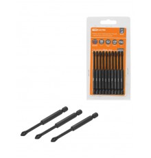 Набор бит PH2x90, односторонних, сталь S2, Е 1/4", намагниченные, торсионные, 10 шт., "Алмаз"   SQ1019-0448  TDM