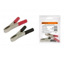 Зажим "крокодил" ЗК 50А 98мм в изоляции красный/черный (1шт+1шт)  SQ0541-0031  TDM