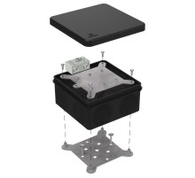 Коробка огнестойкая разветвительная для о/п двухкомпонентная 60-0300-FR6.0-4-2-Р Е15-Е60 RAL9005 100х100х50 (14 шт/кор) черная  60-0300-9005-FR6.0-4-