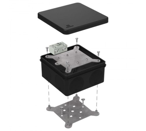 Коробка огнестойкая разветвительная для о/п двухкомпонентная 60-0300-FR6.0-4-2-Р Е15-Е60 RAL9005 100х100х50 (14 шт/кор) черная  60-0300-9005-FR6.0-4-