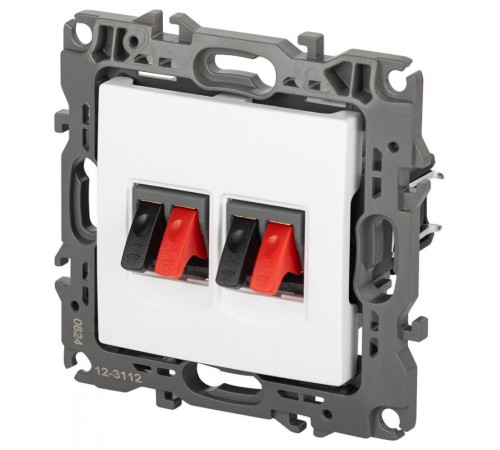 Розетка ЭРА Серия 12 12-3112-01М аудио двойная, белый матовый   Б0065713  ЭРА