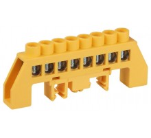 Шина  NO-224-116 PE земля в комбинированном изоляторе на DIN-рейку ШНИ-8х12-8-Д-желтый  Б0062970  ЭРА