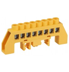 Шина  NO-224-116 PE земля в комбинированном изоляторе на DIN-рейку ШНИ-8х12-8-Д-желтый  Б0062970  ЭРА