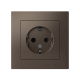 AtlasDesign Мокко Розетка с заземлением со шторками, 16А, (в сборе с рамкой)  ATN000644  SE